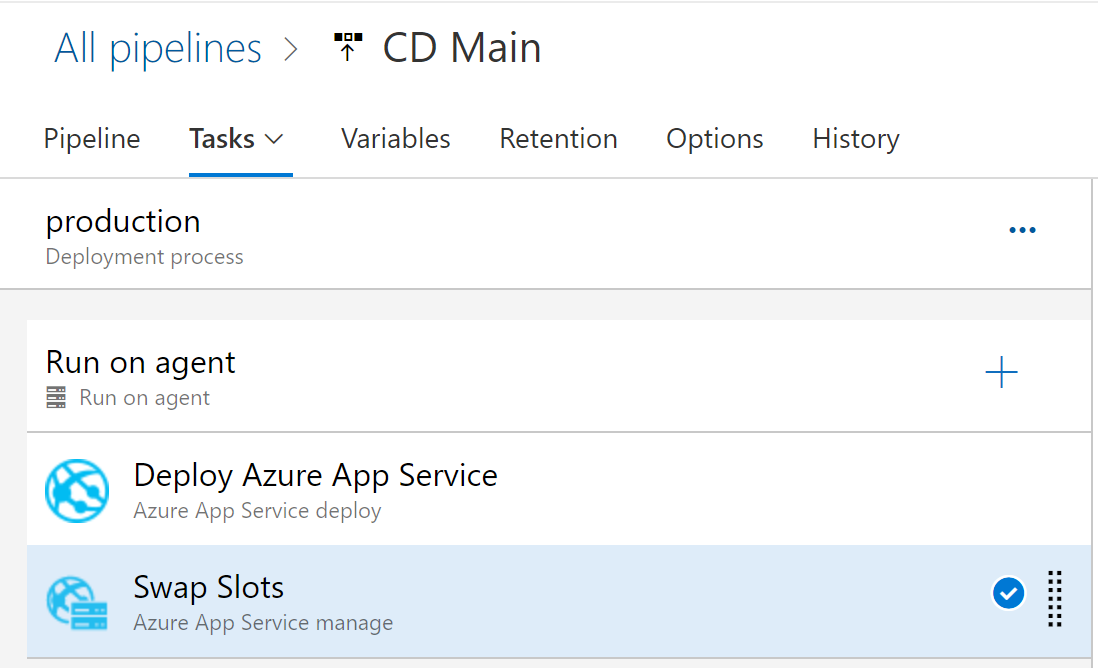 Tâche "Azure App Service Manage"